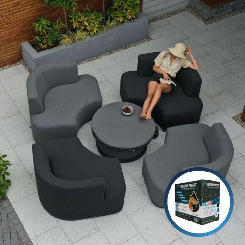 Galaxy Astral Outdoor Fabric Garden Furniture Set & Daybed - Grey & Black