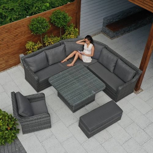 Vancouver Rattan Corner Sofa Dining Set