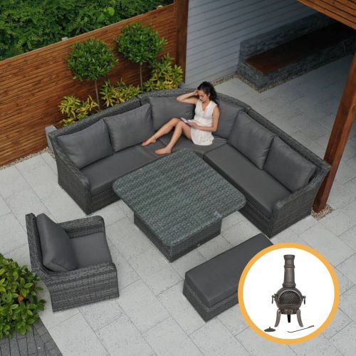 Vancouver Rattan Corner Sofa Dining Set