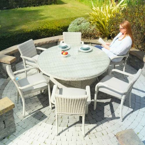 Hamilton 6 Seat Round Set with Stacking Chairs