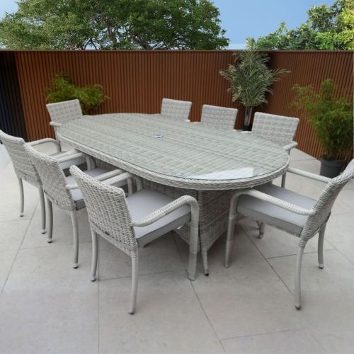New Hamilton 8 Seat Oval Set with Stacking Chairs
