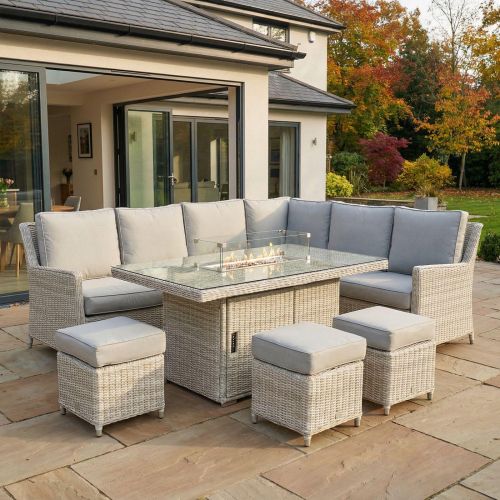 Hamilton Corner Dining Set with Left Hand Sofa and Rectangular Firepit Table