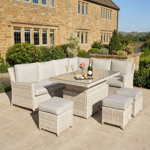 Hamilton Right Hand Side Corner Set with Rectangular Rising Table & Footstools