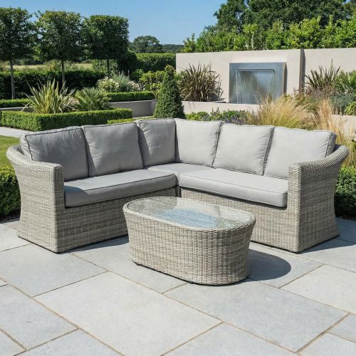 Hamilton Small Corner Rattan Sofa Set with Coffee Table - Grey
