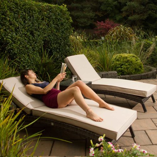 Cairo Rattan Sun Lounger Set with Coffee Table