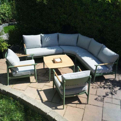 Emerald Corner Sofa Set with Two Single Armchairs