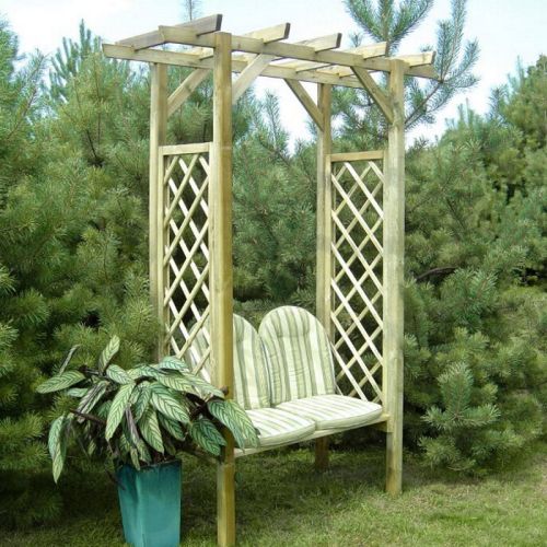 Arizona Outdoor Wooden Pergola 2 Seat Bench