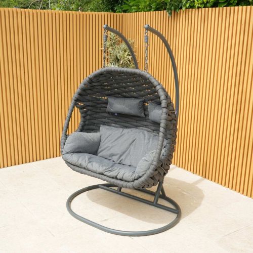 Aranweave Rope Double Hanging Garden Egg Chair in Grey