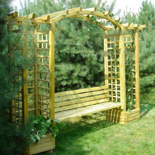 Rounded Trellis Wooden Arbour