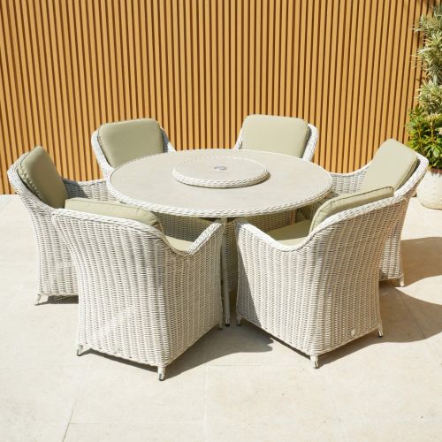 Connemara Rattan 6 Seater Round Dining Set with Lazy Susan