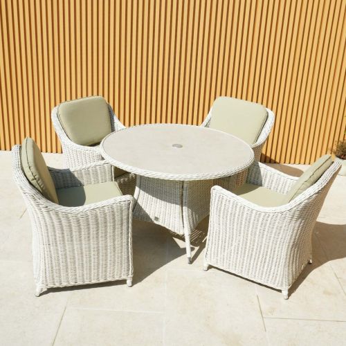 Connemara Rattan 4 Seater Round Dining Set