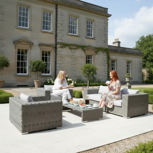 Elara Rattan Outdoor Sofa Set with Rectangular Coffee Table