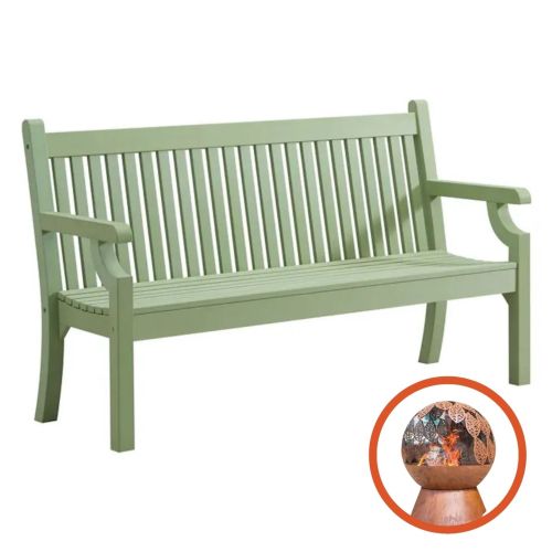Winawood 3 Seat Sandwick Bench - Duck Egg Green