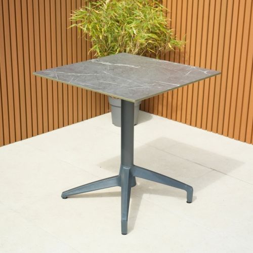 Gemini 70cm x 70cm Square Folding Table Dark Marble