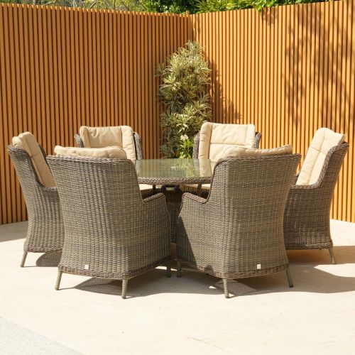 Boston 6 Seater Rattan Round Furniture Set