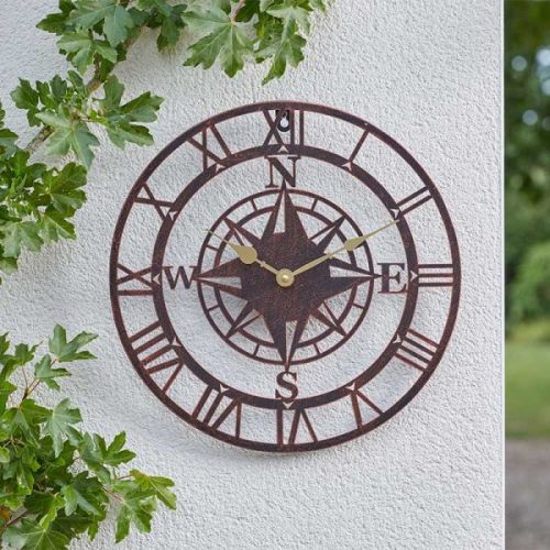 Compass Bronze Clock