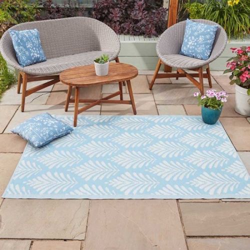 Alfresco Mats - Palmyra - Sky Blue - 150cm x 210cm