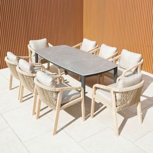 Alfie 8 Seat Dining Set with 8 Cora Chairs