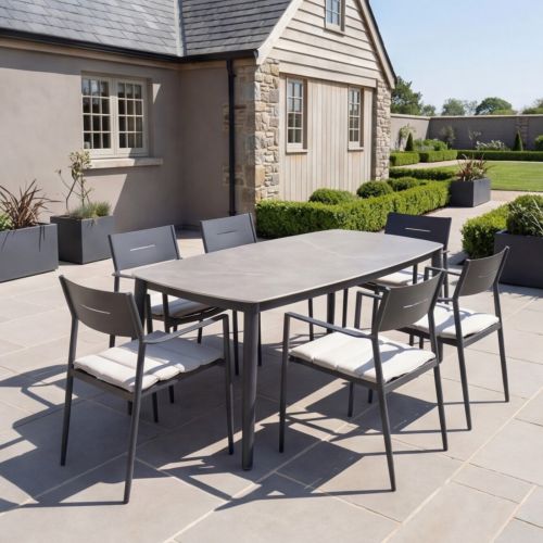 Alfie 6 Seat Dining Set with 6 French Dining Chairs