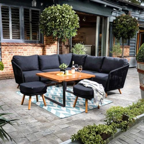 Hartman Eden Square Casual Dining Set - Carbon / Noir / Acacia