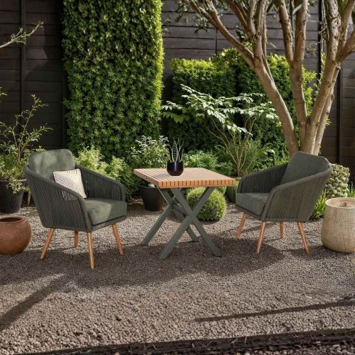 Hartman Eden Bistro Set - Moss / Acacia