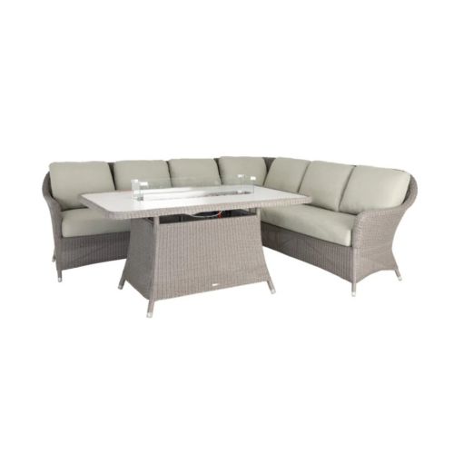 Alexander Rose Hazelmere Grey Rectangular Casual Dining Firepit Set