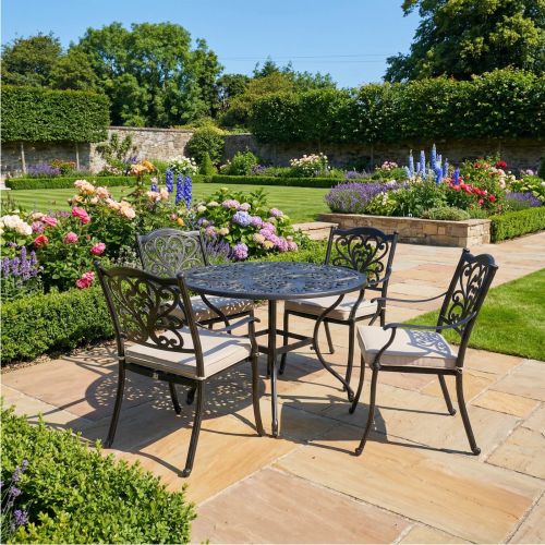 Sapphire Hampshire 4 Seat Round Cast Aluminium Set - Bronze
