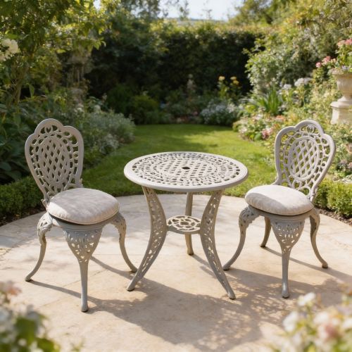 Mississippi Cast Aluminium Bistro Set - Sahara