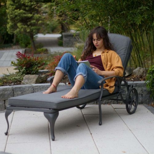 Sapphire Cast Aluminium Sun Lounger in Grey