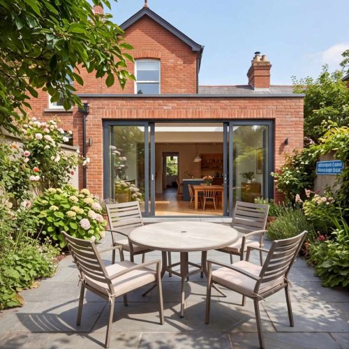 Verona Ceramic 4 Seat Round Set in Light Stone