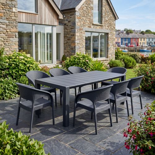Vegas Panama 8 Seat Garden Furniture Set - Grey