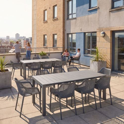 Air XL 8 Seaters Rectangular Vegas XL Dining Set in Grey