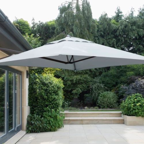 2m Square Wall Mounted Cantilever Parasol - Grey