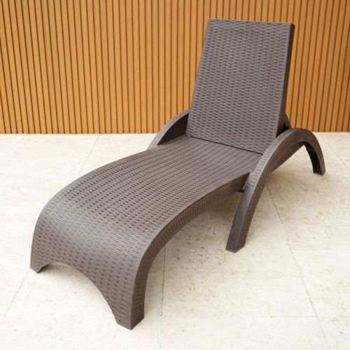 Fiji Rattan Sunlounger - Brown