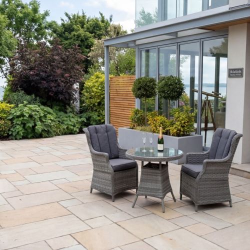 California High Back Rattan Bistro Set