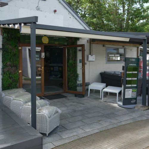 Tarasola Aster 4m x 3m Pergola with Retractable Cloth Roof - Anthracite Frame and Cream Cloth