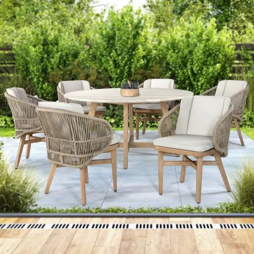 Kettler Bali 6 Seat Round Eucalyptus Wood Dining Set