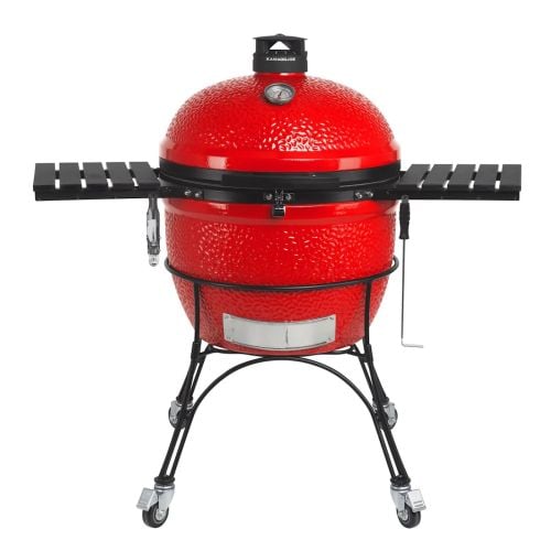 Kamado Joe Big Joe Series II BBQ in Red with Cart, Side Shelves, Heat Deflector & Tools