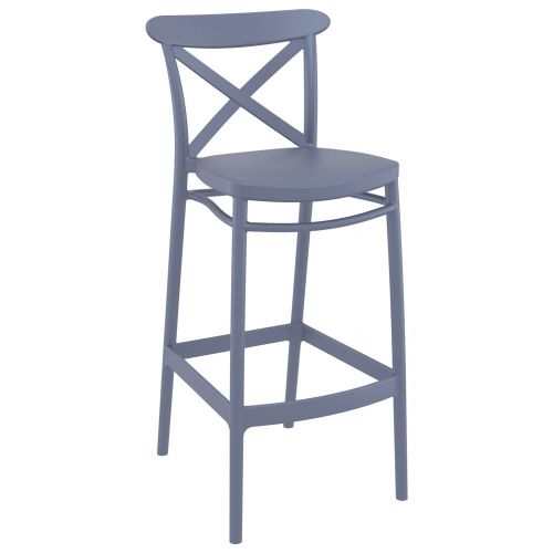 Cross Bar Stool - Grey