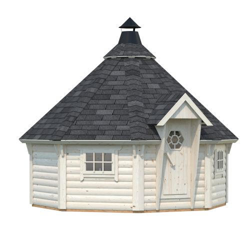 Eva 11.4m Wooden BBQ Gazebo Hut including BBQ