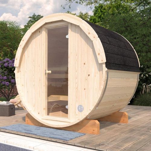 Anita 2m x 1.6m Barrel Sauna with 6KW Narvi Heater