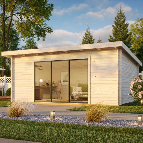 Lea 19.4sqm Slide Plus Garden Room / Home Office with Double Toughened Glass