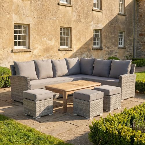 California Corner Set with Rectangular Wooden Coffee Table