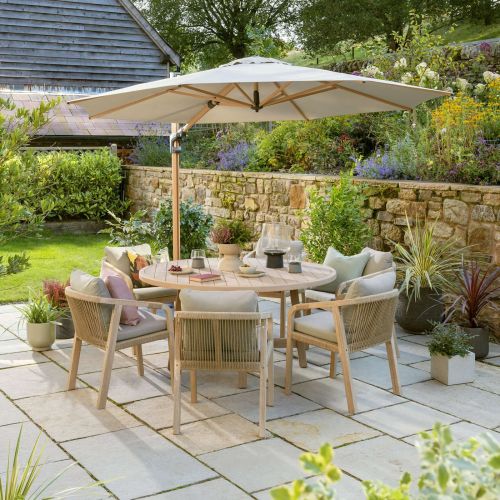 Kettler Cora 6 Seat Round Dining Set with Lazy Susan