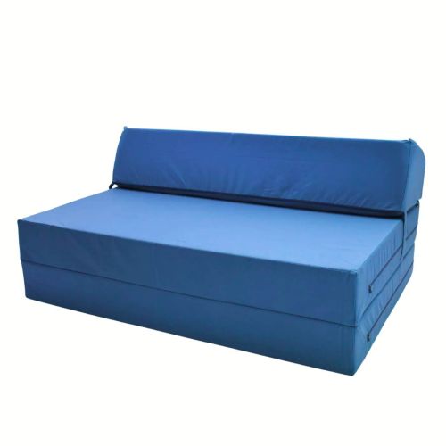 Double Chair Bed & Mattress - Marine Blue