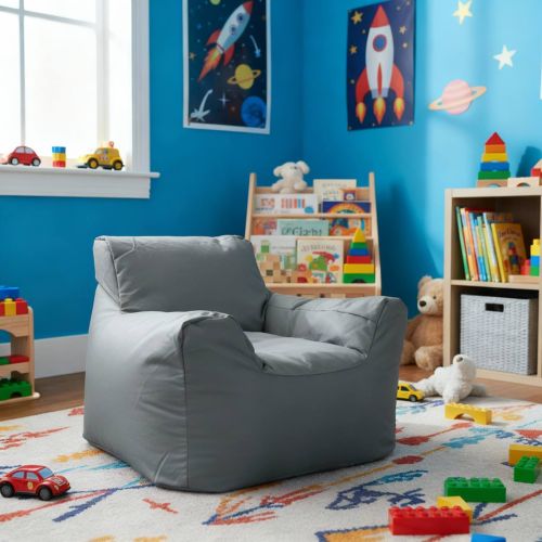 Funzee Kids Small Beanbag Chair - Grey