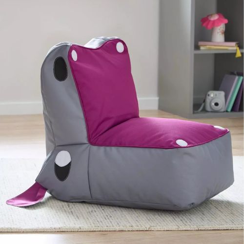 Kids Hippo Print Beanbag