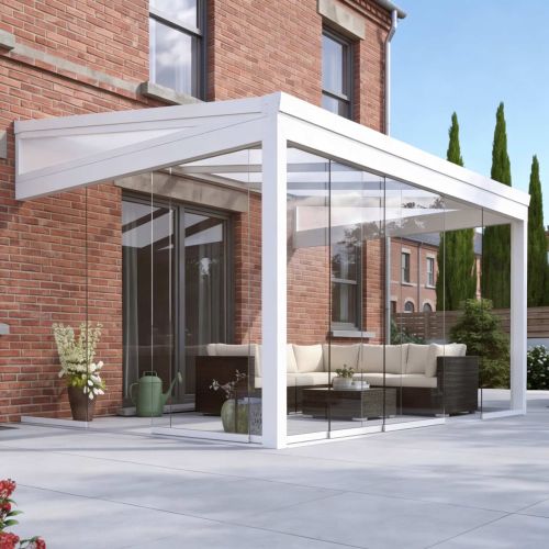 Legend Essence Garden Room with Polycarbonate Roof and Gables - White