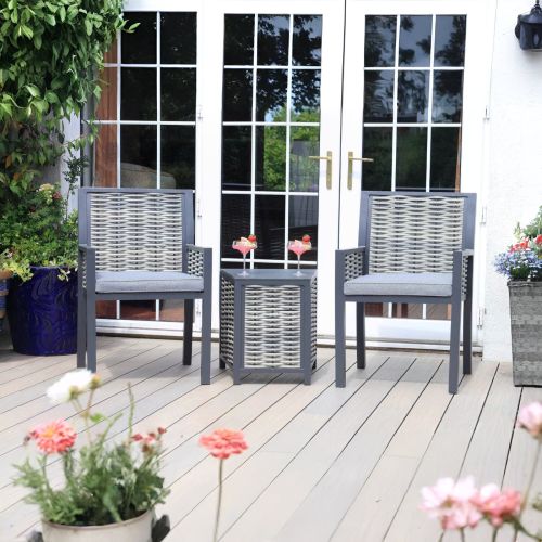 Tuscon Grey Weave Garden Bistro Set