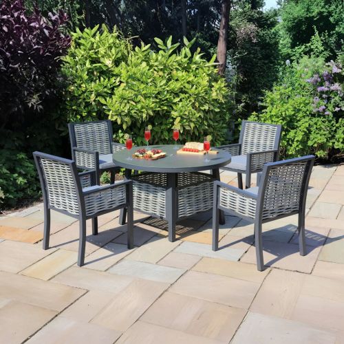 Tuscon 4 Seat Grey Garden Dining Set